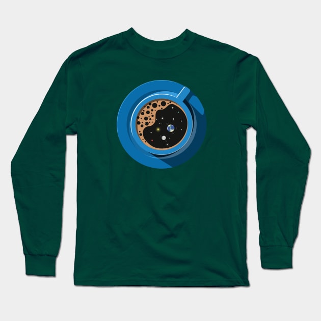 Solar System In A Cup Of Coffee Long Sleeve T-Shirt by LittleBunnySunshine